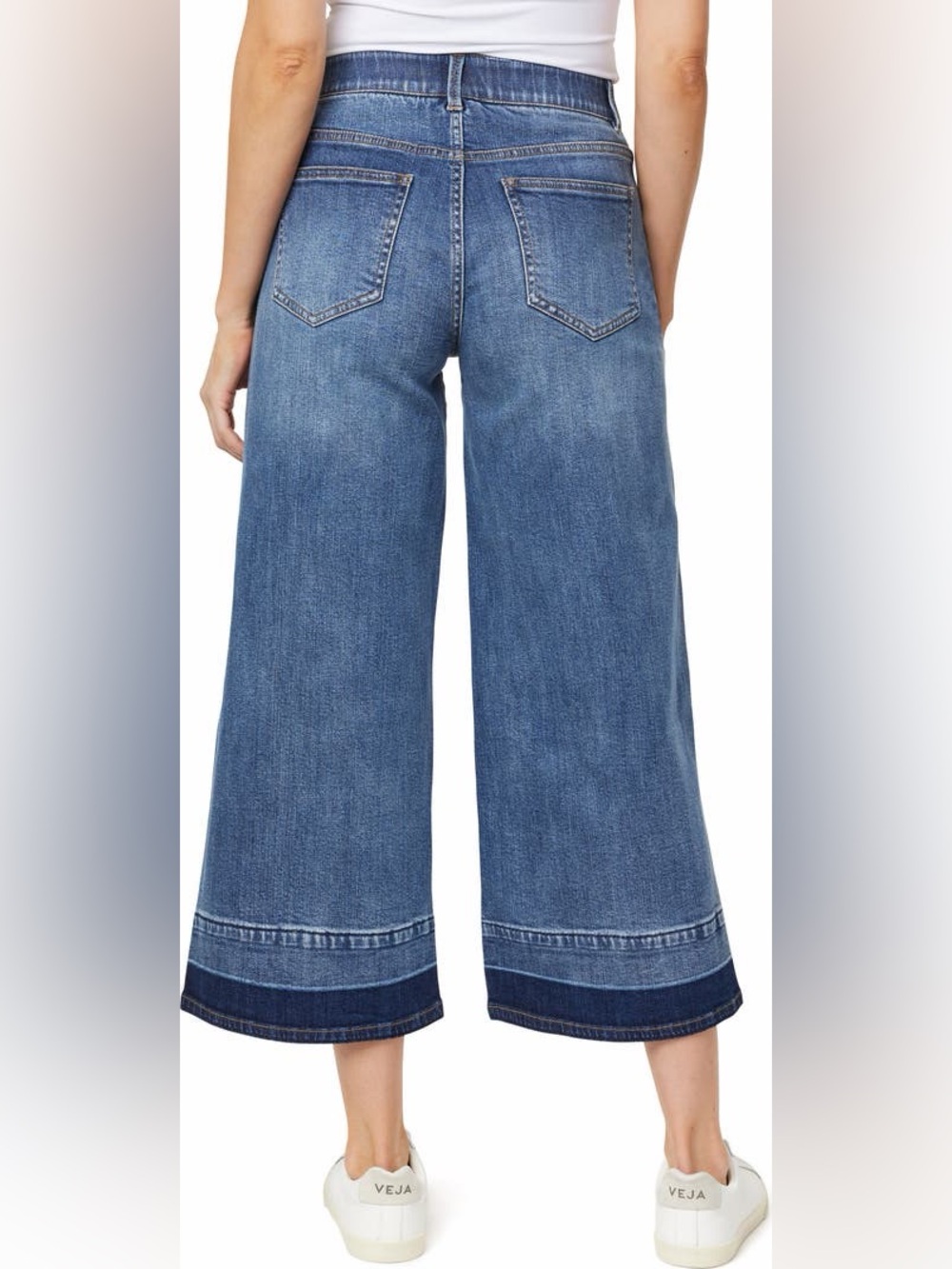 CURVE APPEAL Women’s Wide-Leg Crop Blue Jeans Size 14 / 32 - Picture 2 of 3